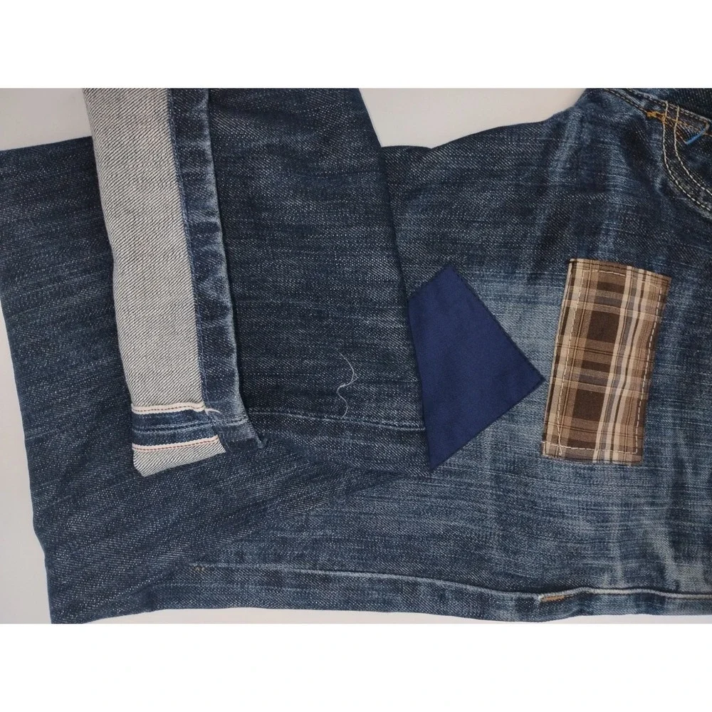 Howies Selvage Jeans‎ Pants Patch Work Patches Size 32x28 Button Fly